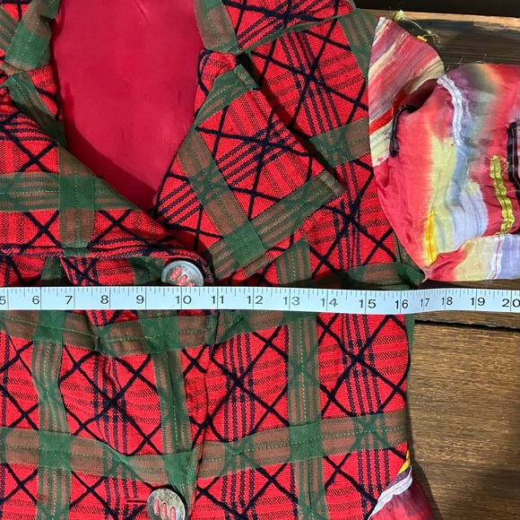 Stunning Handmade Patchwork Plaid & Striped Button-Up Blazer/Jacket - Picture 8 of 15